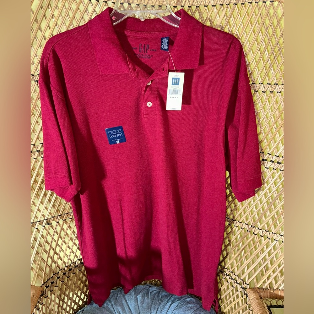 Gap Men’s Pique Polo Shirt Red Size L